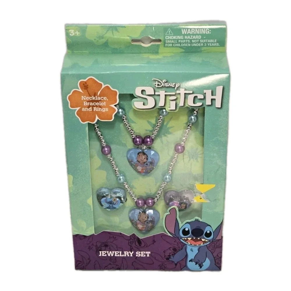 Disney Stitch Jewelry Set NIB Necklace Bracelet Rings‎ Kids Gift 🌺